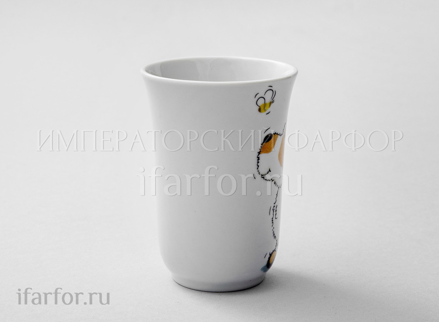 Стаканчик детский «Собачка» Твердый фарфор. 68 x 95 мм.