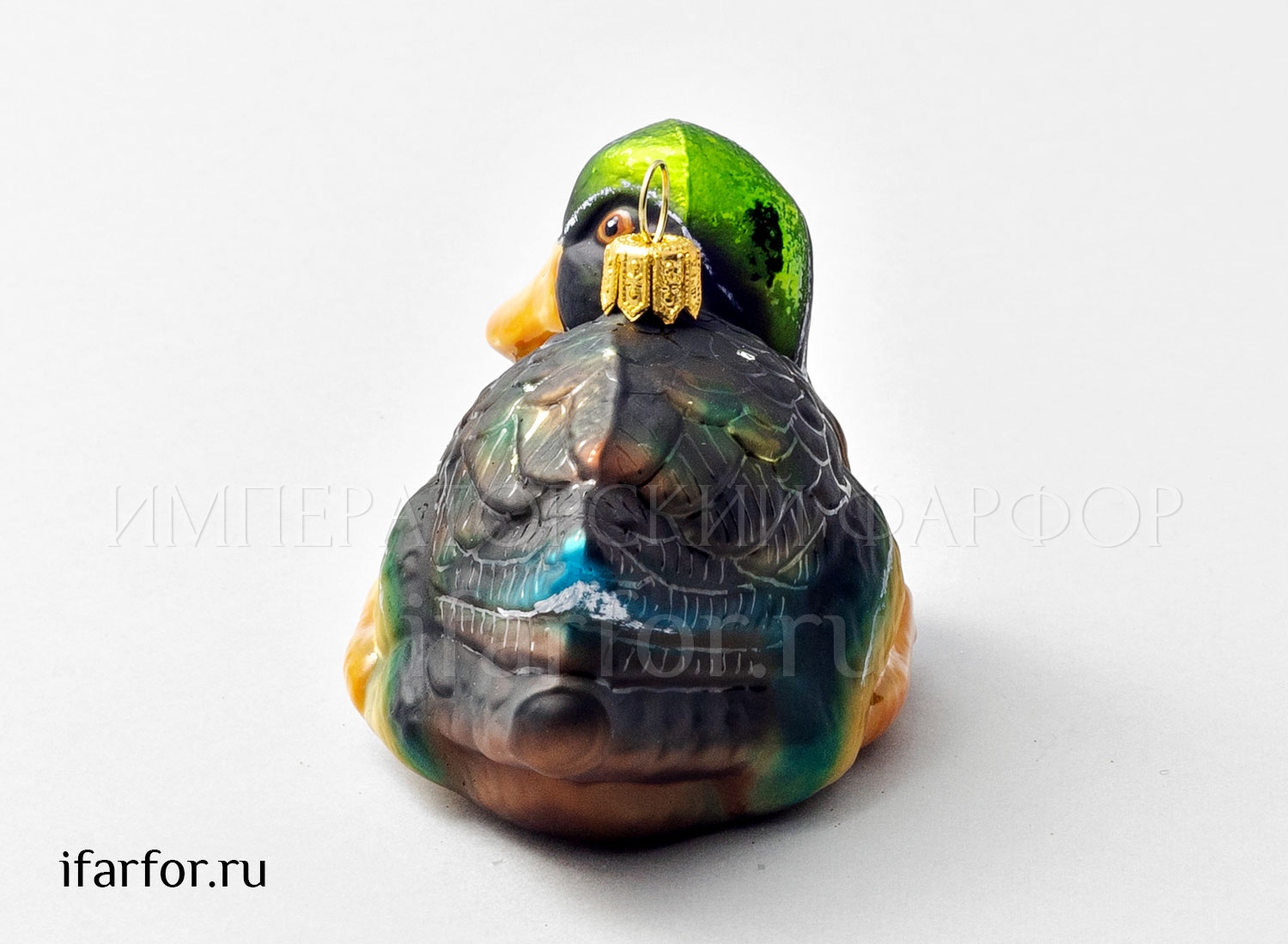 Елочная игрушка «Утка» Форма: Утка. Стекло. 100 x 60 мм.