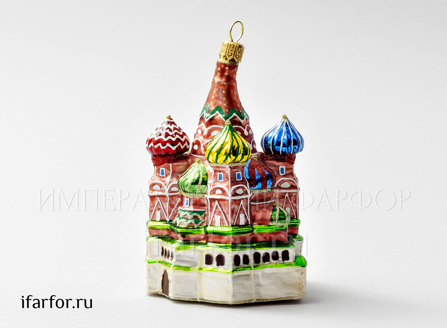 Елочная игрушка «Собор Василия Блаженного» Стекло. 80 x 125 мм.