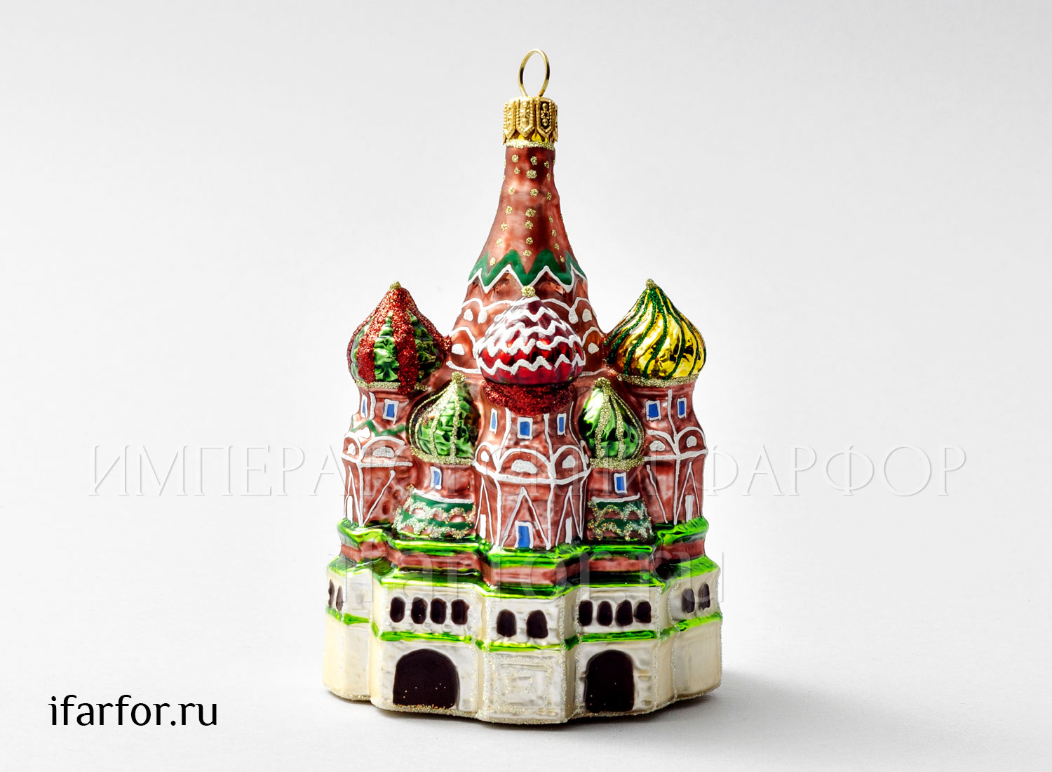 Елочная игрушка «Собор Василия Блаженного» Стекло. 80 x 125 мм.