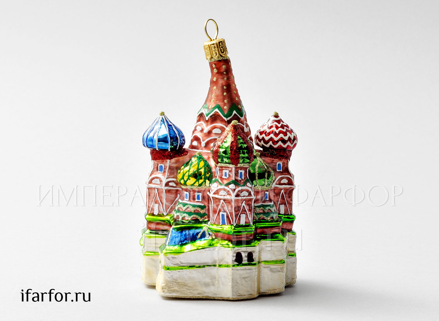 Елочная игрушка «Собор Василия Блаженного» Стекло. 80 x 125 мм.