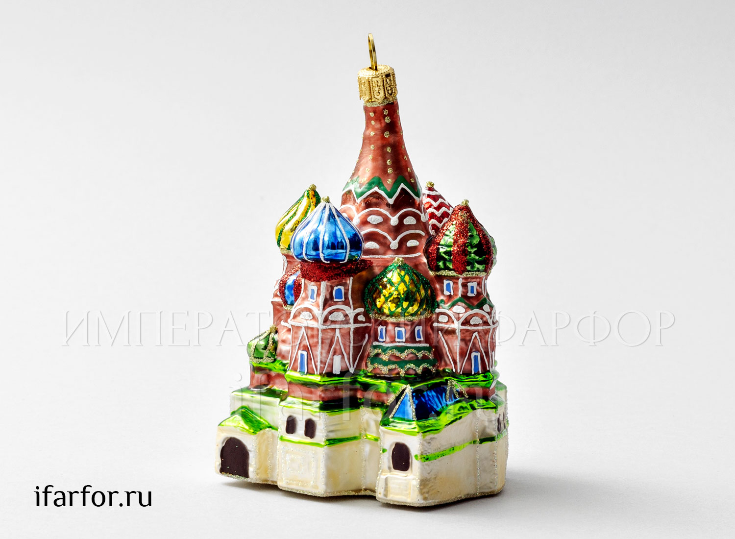 Елочная игрушка «Собор Василия Блаженного» Стекло. 80 x 125 мм.