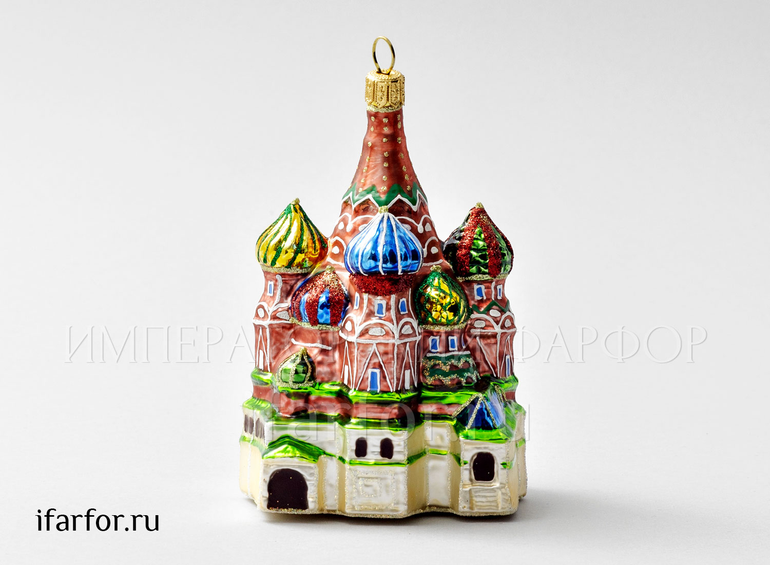 Елочная игрушка «Собор Василия Блаженного» Стекло. 80 x 125 мм.