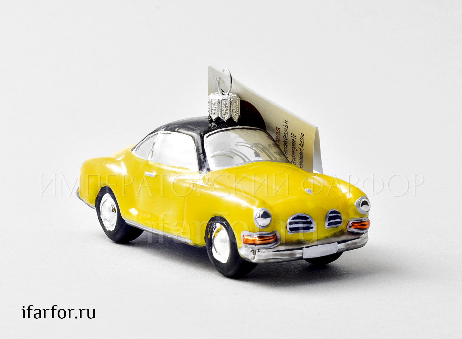 Елочная игрушка «Автомобиль» Форма: Автомобиль. Стекло. 115 x 60 мм.