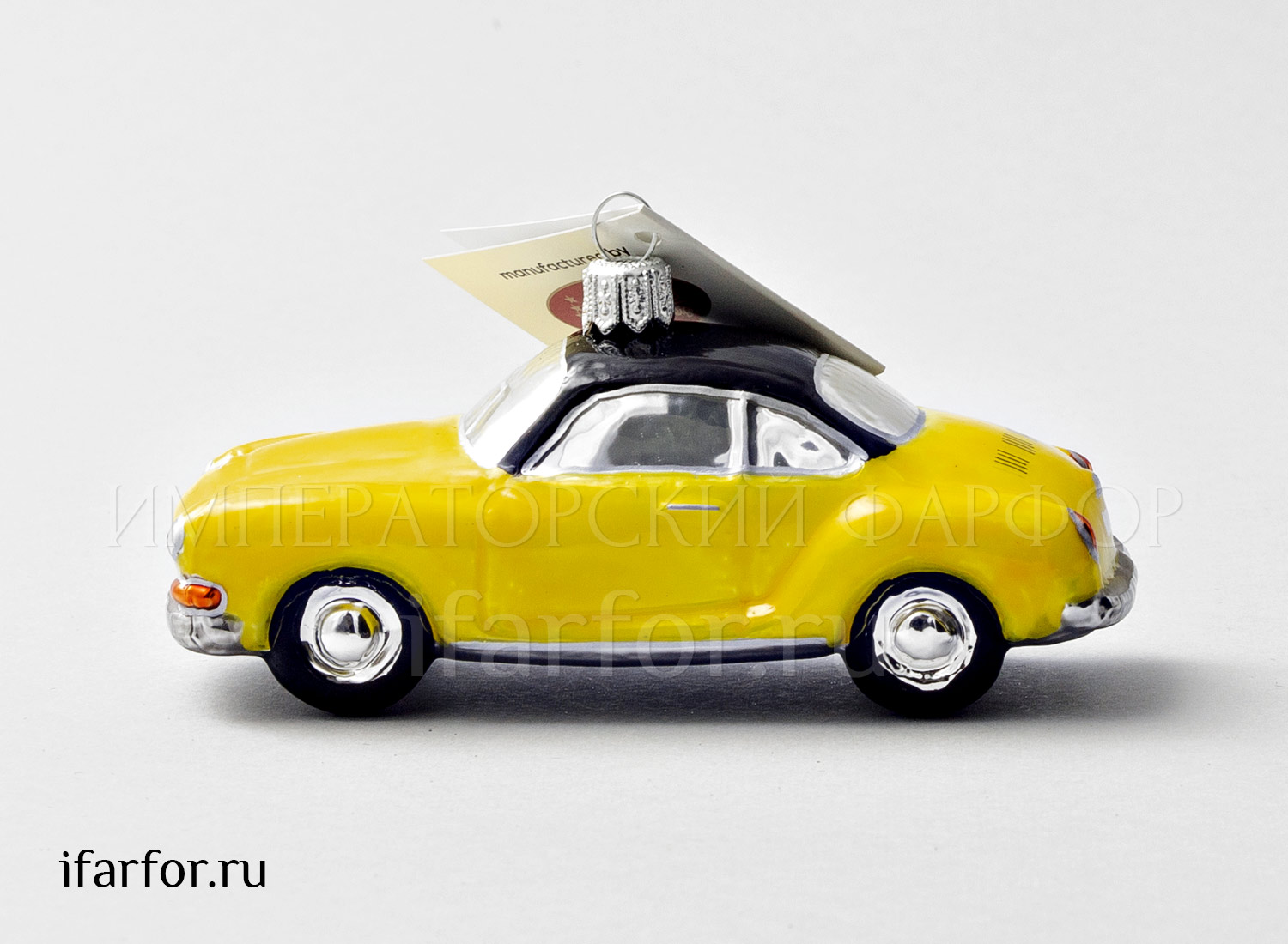 Елочная игрушка «Автомобиль» Форма: Автомобиль. Стекло. 115 x 60 мм.