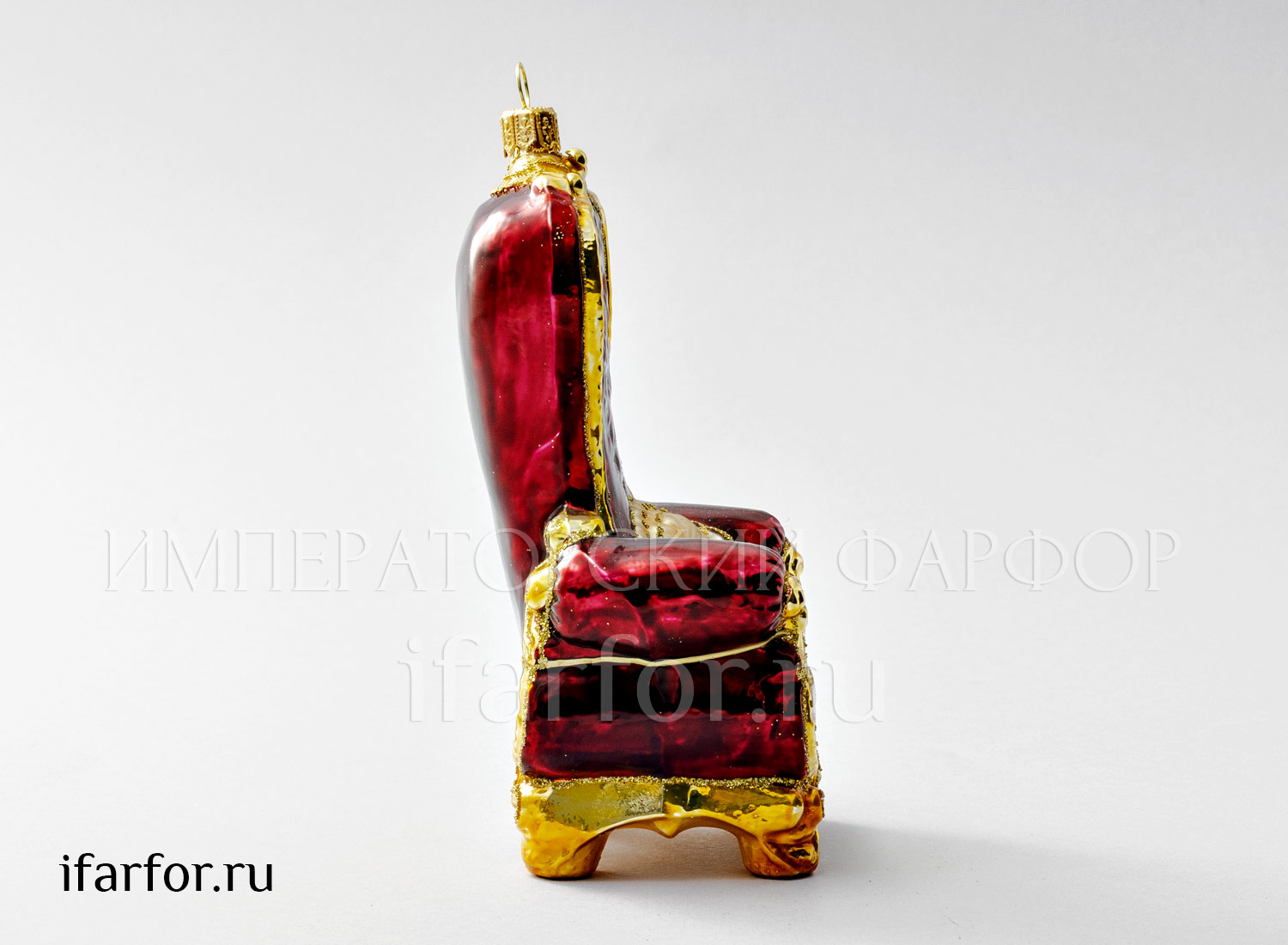Елочная игрушка в подарочной коробке «Трон» Стекло. 75 x 150 мм.