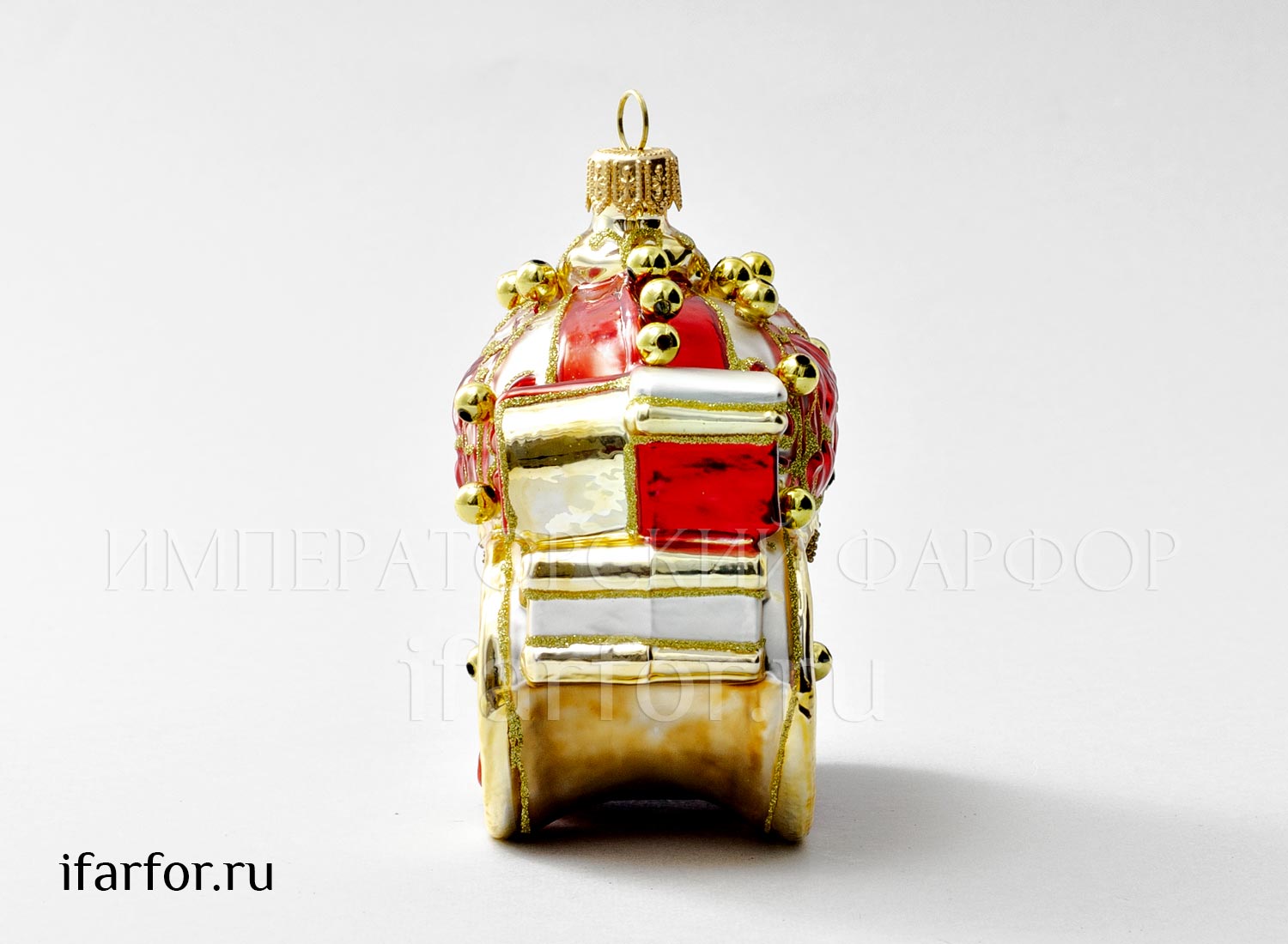 Елочная игрушка «Карета» Стекло. 95 x 95 мм.