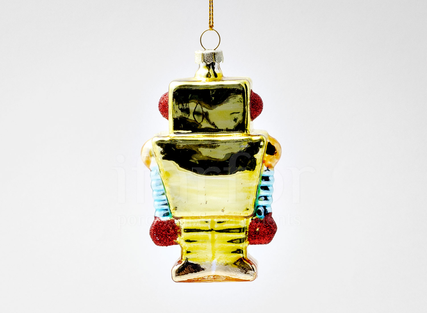 Елочная игрушка «Робот золотистый»
