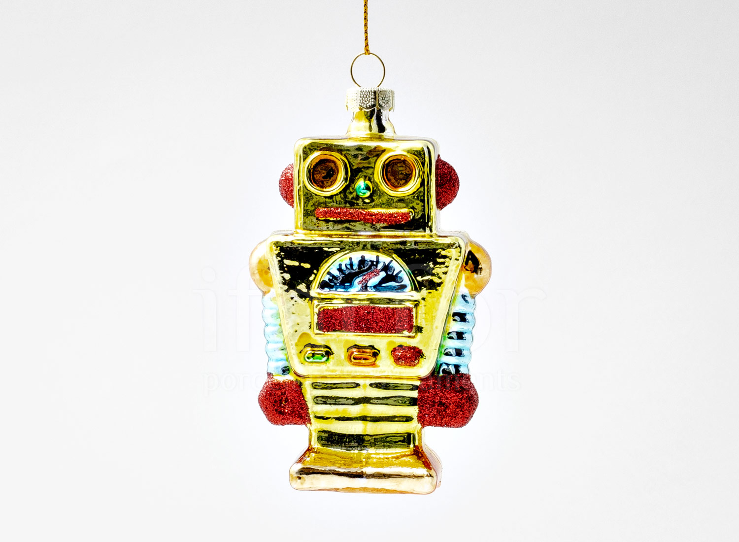 Елочная игрушка «Робот золотистый»
