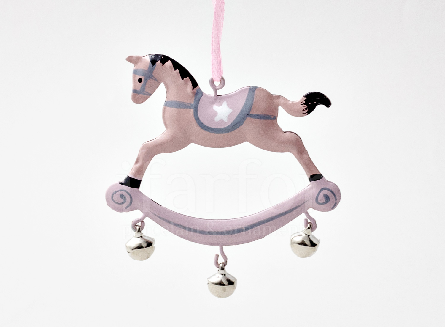 Елочная игрушка «Лошадка-качалка с колокольчиками (звездочка)»
