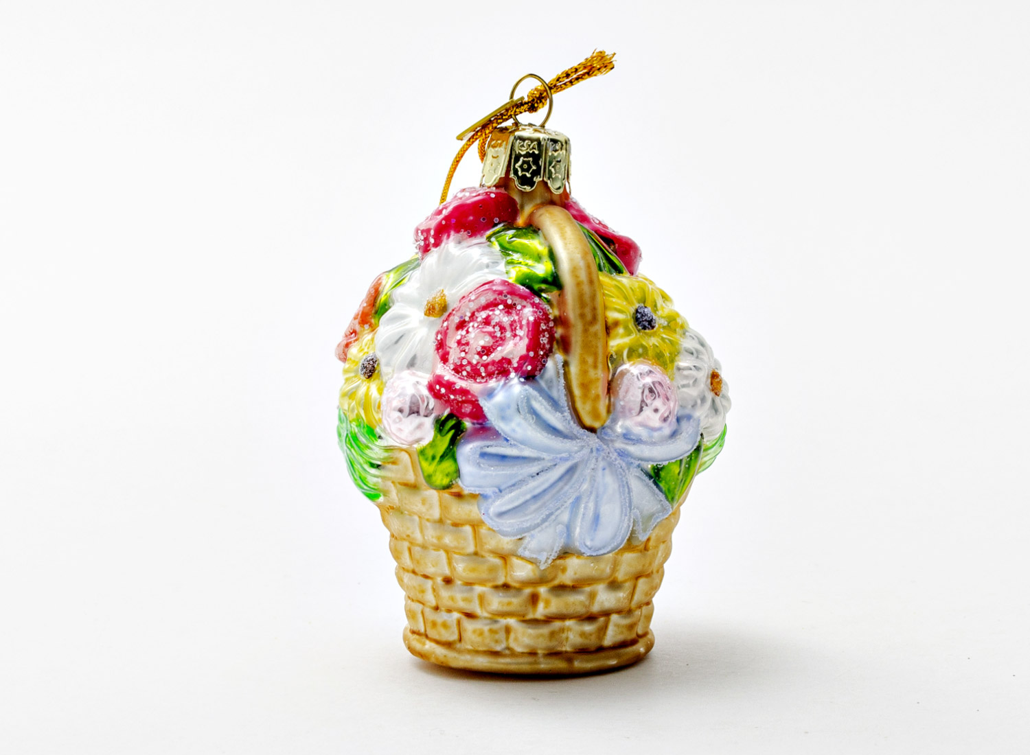 Елочная игрушка «Корзина цветов»