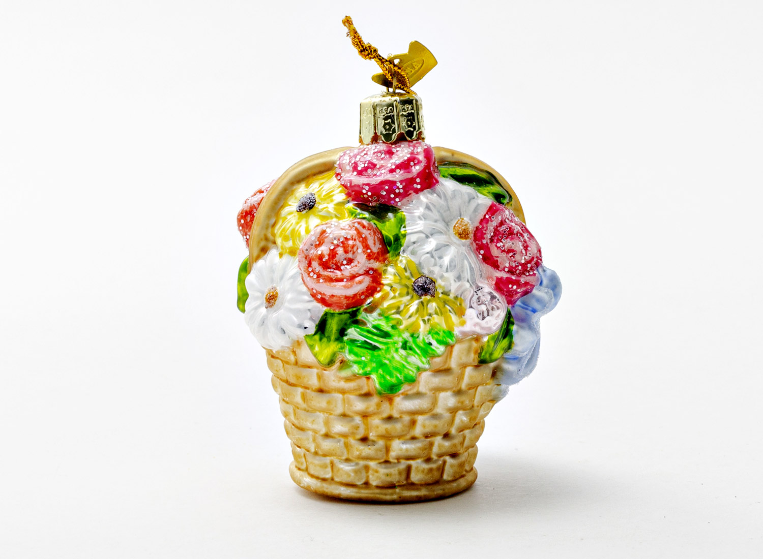 Елочная игрушка «Корзина цветов»