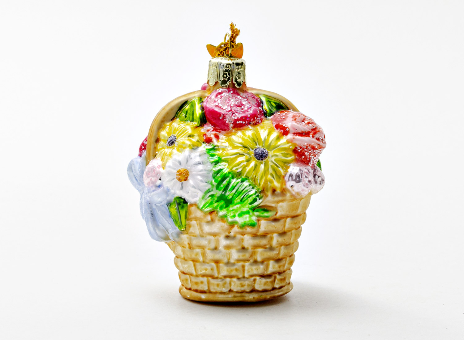 Елочная игрушка «Корзина цветов»