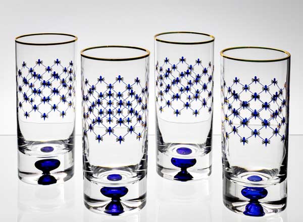 Набор стаканов для воды Кобальтовая сетка 4/4 Европейская