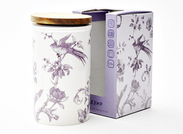 Jar with a wooden lid in a gift box Monplaisir Violet Monplaisir violet Standard