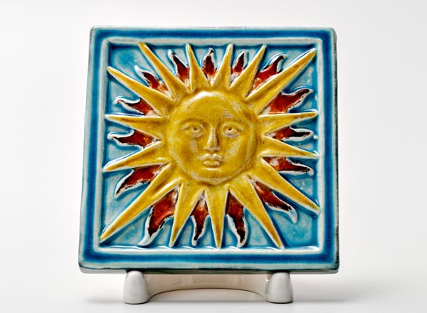 Tile small Sun 3 turquoise 