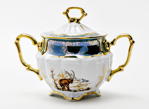 Sugar bowl Hunting Green Maria Teresa