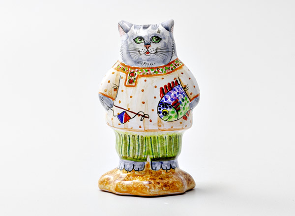 Скульптура Кот с рыбой