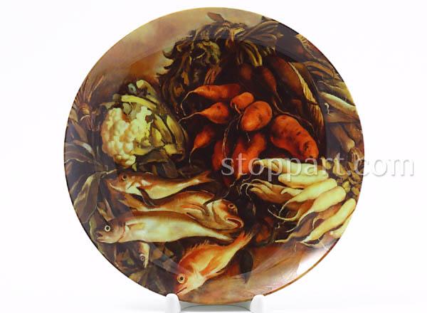 Decorative plate Serebriakova Zinaida Fish on the garden produce. 1935 y.