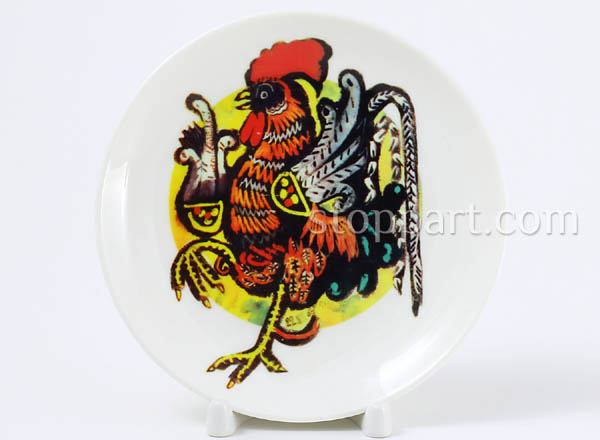 Decorative plate Mavrina Tatiana Kochetok gold scallop