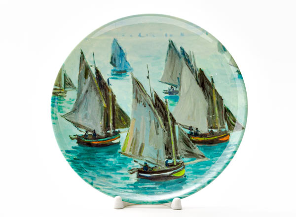 Декоративная тарелка Оскар Клод Моне Рыбацкие лодки. Спокойное море