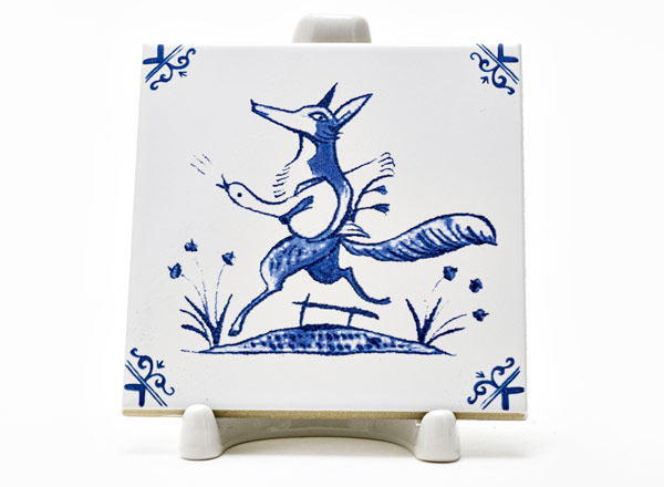 Tile Dutch. Fox with goose 