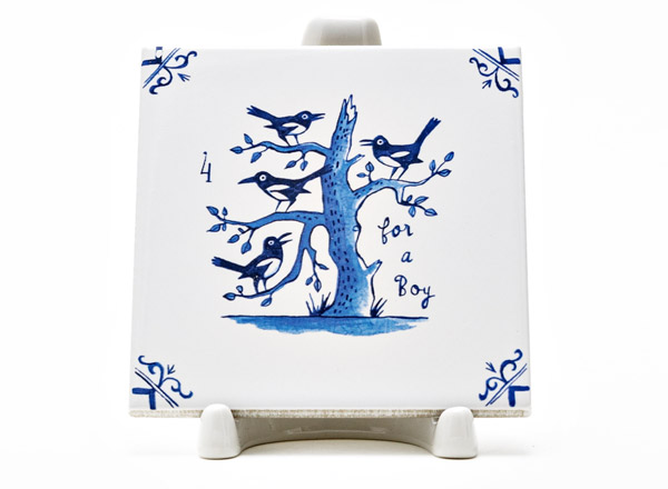 Tile Dutch. Four magpies 