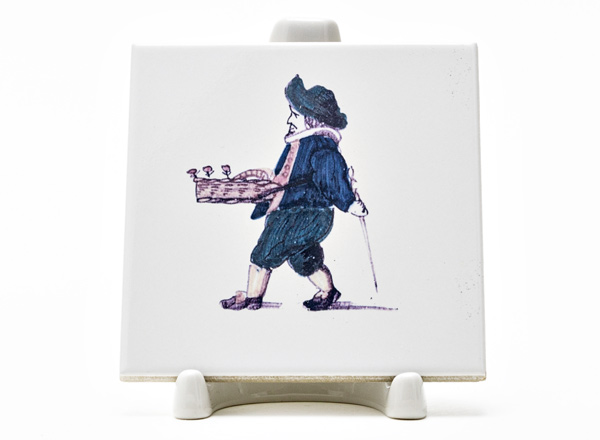 Tile Dutch. Flower seller 