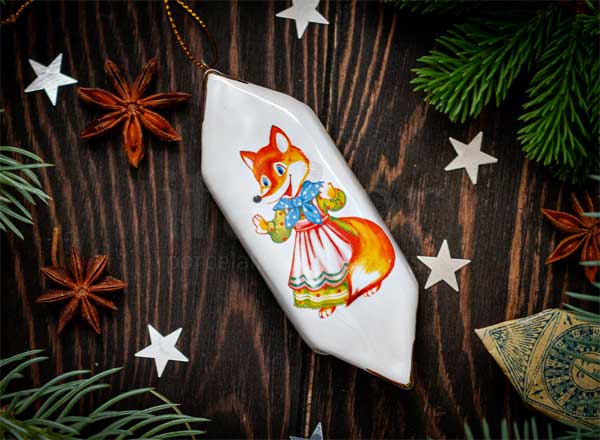 Елочная игрушка Конфета 4 Лисичка