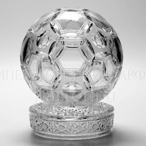 Хрустальная композиция Мяч на низкой подставке 200 x 300 мм.