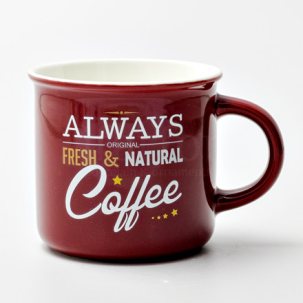 Кружка Always original fresh and natural coffee (бордо) Royal Classics 440 мл.