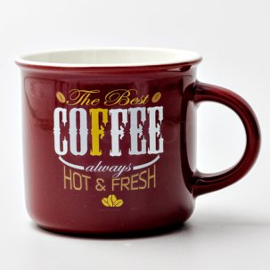 Кружка The best coffee always hot and fresh (бордо) Royal Classics 440 мл.