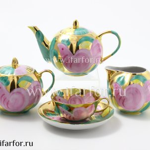 Сервиз чайный Розовая птица 6/15 Тюльпан