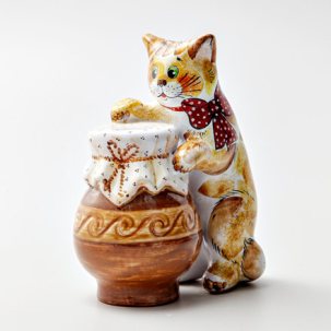 Скульптура Кошка с крынкой 110 x 70 x 140 мм.