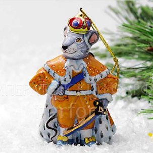 Елочная игрушка Мышиный король Мышиный король в оранжевом камзоле 70 x 110 мм.