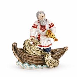 Скульптура Старик с золотой рыбкой