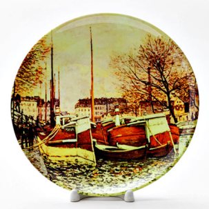 Декоративная тарелка Сислей Альфред Fishing boat Sun 200 мм.