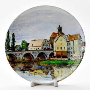 Декоративная тарелка Сислей Альфред Moret-sur-Loing, Grey Weather, 1892 200 мм.