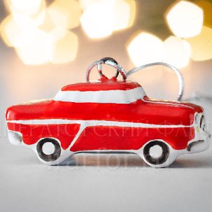 Елочная игрушка Автомобиль Автомобиль красный 47 x 45 x 22 мм.