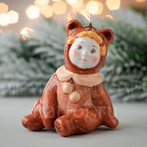 Елочная игрушка Малыш Медвежонок 80 мм.