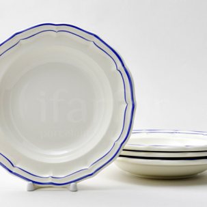 Набор тарелок глубоких FILET BLEU 4 предмета GIEN Рошель 225 мм.