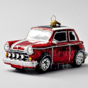 Елочная игрушка в подарочной коробке 210х130мм Автомобиль мини 70 x 70 мм.