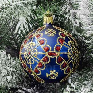 Елочная игрушка Шар Виола Бирюзовый матовый 80 x 90 x 80 мм.