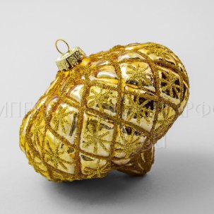 Елочная игрушка Луковица Космический орнамент 120 x 110 x 100 мм.