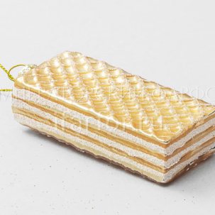 Елочная игрушка Вафли сливочные 90 мм.