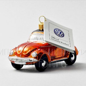 Елочная игрушка Кабриолет Кабриолет Volkswagen оранжевый 111 x 65 мм.