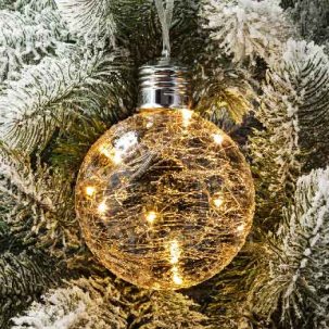 Елочная игрушка Светящийся шар 6LED 100 x 130 мм.
