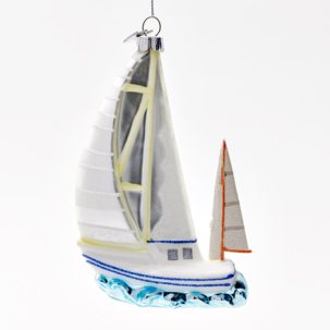 Елочная игрушка Парусник 85 x 140 мм.