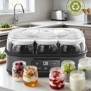 Йогуртница с регулировкой температуры и таймером Centek CT-3130 для приготовления йогурта в баночках