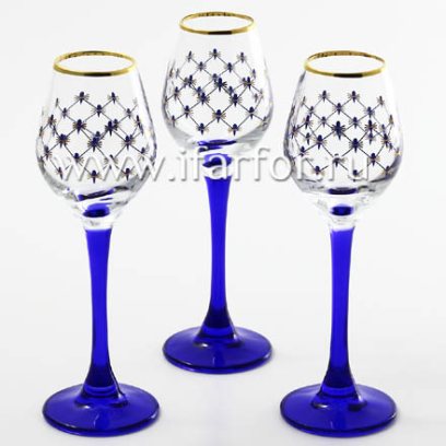 Набор рюмок для водки Кобальтовая сетка 6/6 Европейская